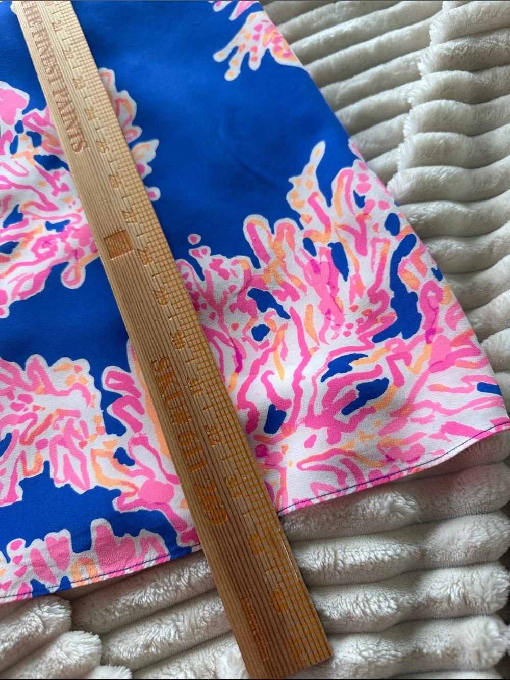 Lilly Pulitzer Jackie Silk Blue Dress with Pink Coral Print size M